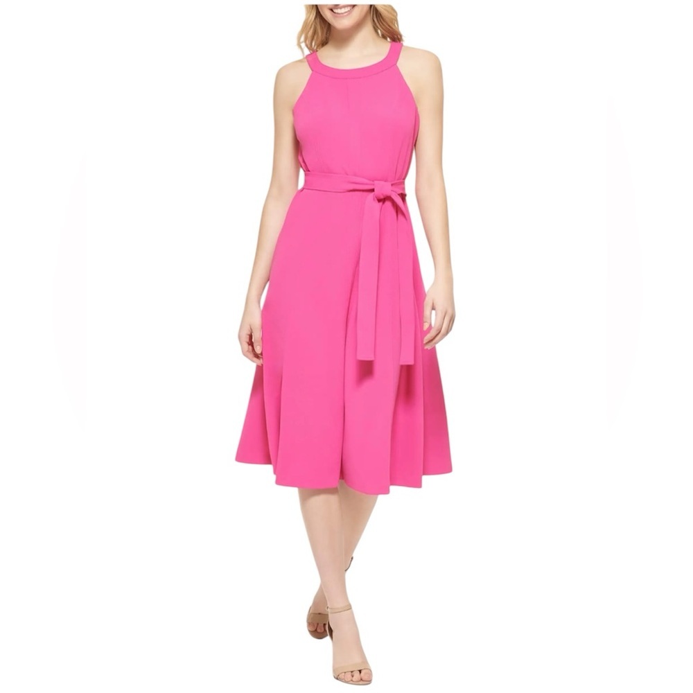 TOMMY HILFIGER , Elegant Pink Sleeveless Dress